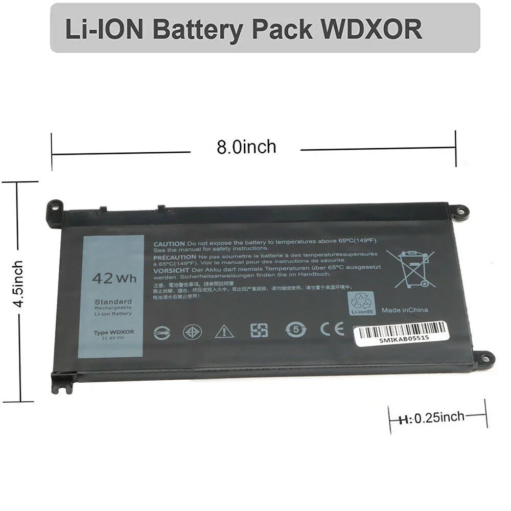 Battery Inspiron P66F 7573 WDX0R Dell 5565 42WH P69G P75F for CYMGM Series
