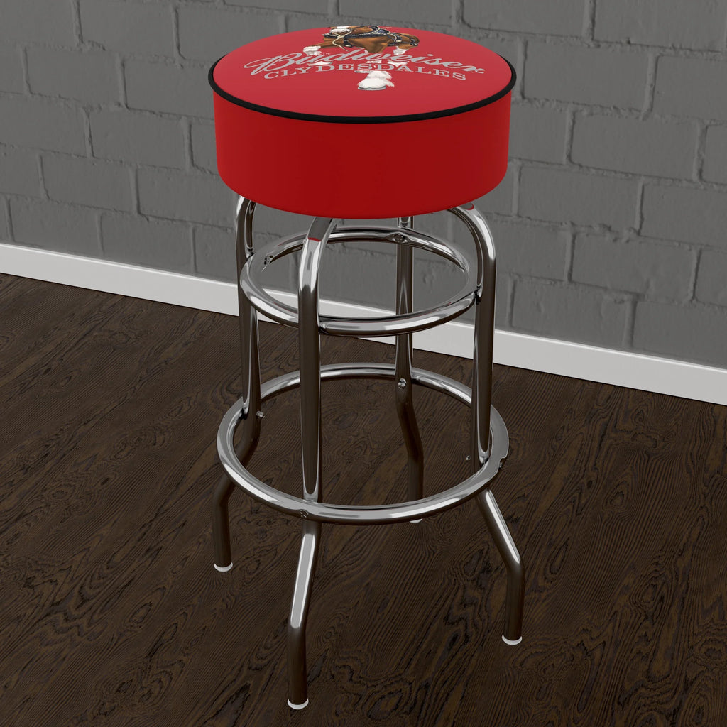 Padded Clydesdale - Stool Budweiser Swivel Bar Red