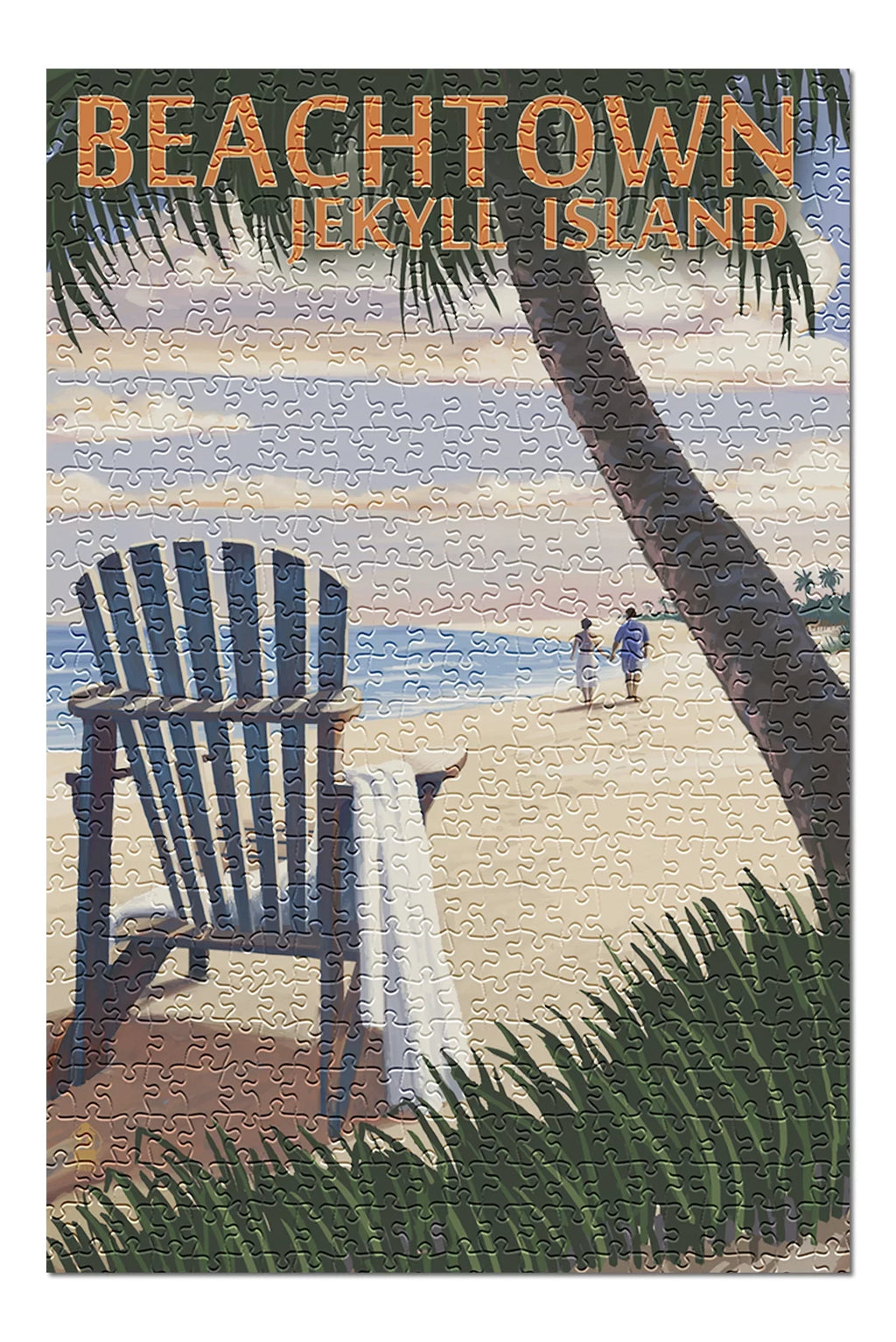 Jekyll Adults and in Family, Island, 500 Adirondack Made on inches, USA) for Beachtown, Premium Jigsaw the Chair Georgia, Beach Piece (19x27 Puzzle