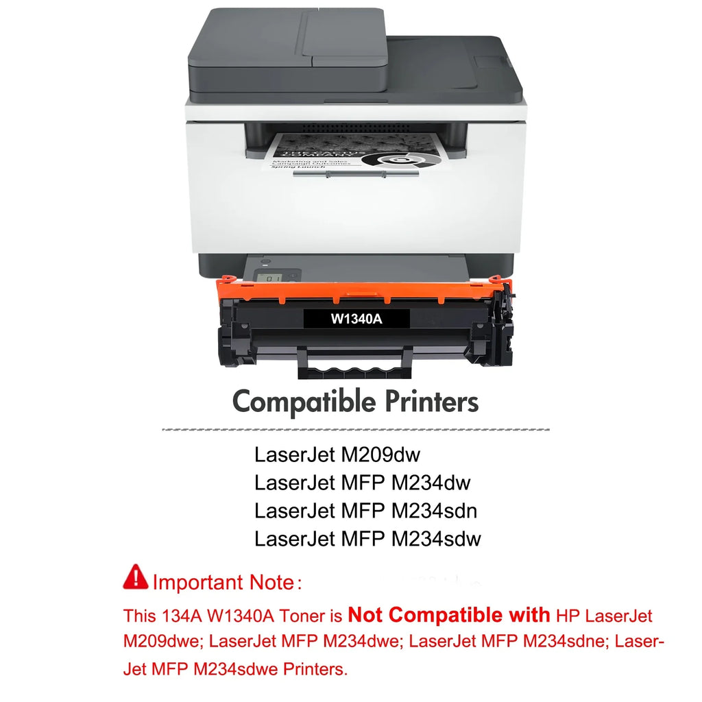 for M234sdn 134A W1340X M234sdw Cartridge Toner Printer Toner LaserJet 134X (Black, M234dw Ink for 2-Pack) 134X Compatible MFP HP W1340A 134A M209dw (with Chip) HP