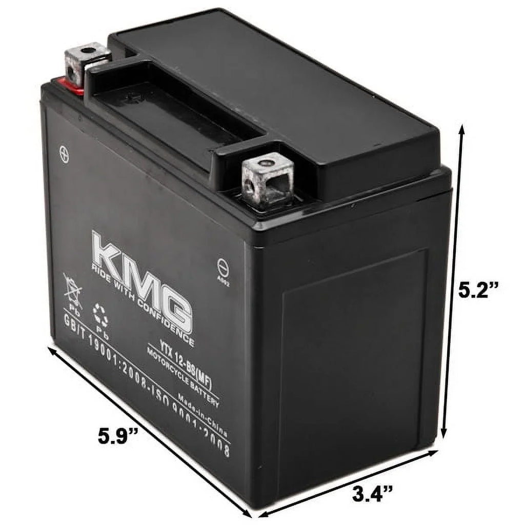 Suzuki High Battery Scooter YTX12-BS OEM with Snowmobile SMF Replacement Sealed Compatible 2001-2004 Battery Powersport PerFormance Free 12V 1000 Motorcycle Maintenance GSX-R1000 ATV KMG