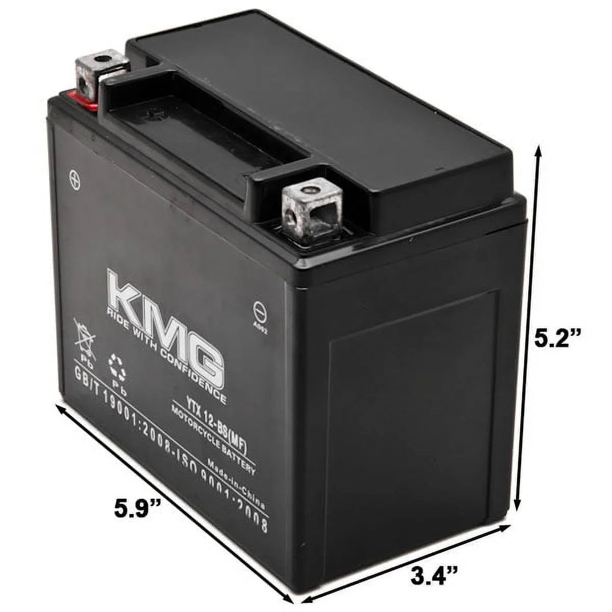 Suzuki High Battery Scooter YTX12-BS OEM with Snowmobile SMF Replacement Sealed Compatible 2001-2004 Battery Powersport PerFormance Free 12V 1000 Motorcycle Maintenance GSX-R1000 ATV KMG