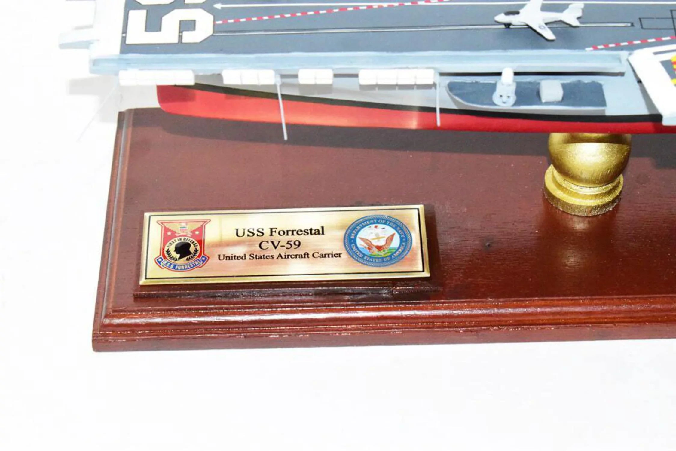 USS Model,Forrestal Aircraft Model,Navy,Scale CV-59 Forrestal Class,Mahogany Carrier