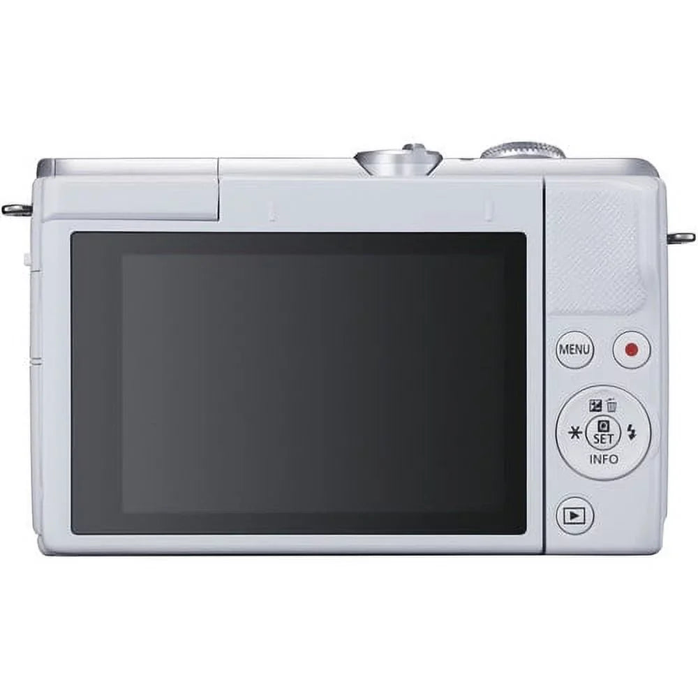 Kit More Card with Spare 15-45mm + Digital + Mirrorless Memory with Battery Lens EOS Camera 128GB Canon M200 (White)