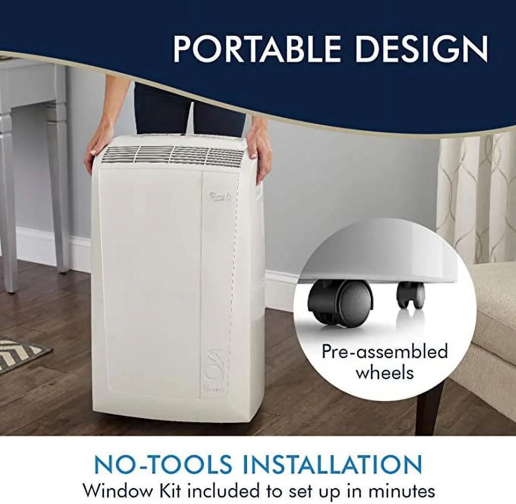 6,700 Conditioner ASHRAE) with (10,000 BTU (Refurbished) BTU movable Dehumidifier DeLonghi Restored oxygen 3-Speed