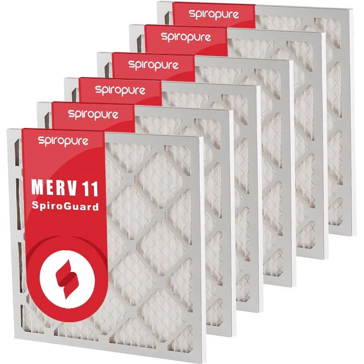 oxygen (6 Filters MERV in - USA 17.38x17.38x1 Pleated Made Filter SpiroPure 11 Pack)