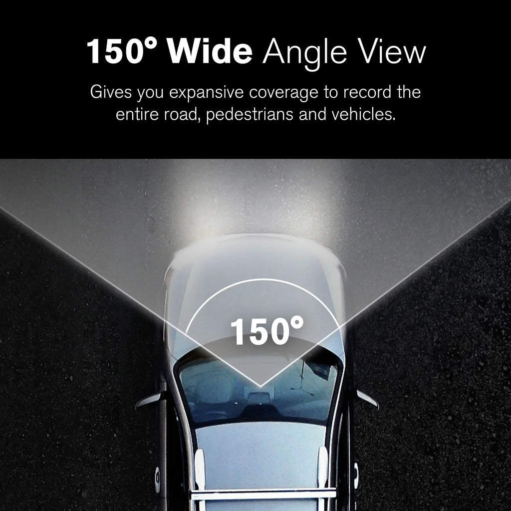 Angle Range Lense, with 150 Pro Mode with G-Sensor Day/Night. 4K Park GPS Resolution High UHD for LCD Degree Dynamic Record Yada Wide Roadcam Screen, Technology App, and 3"