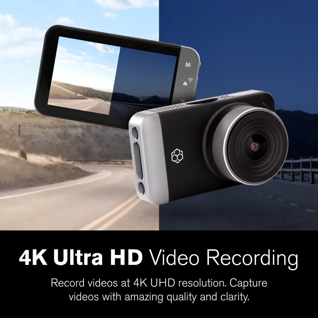 Angle Range Lense, with 150 Pro Mode with G-Sensor Day/Night. 4K Park GPS Resolution High UHD for LCD Degree Dynamic Record Yada Wide Roadcam Screen, Technology App, and 3"