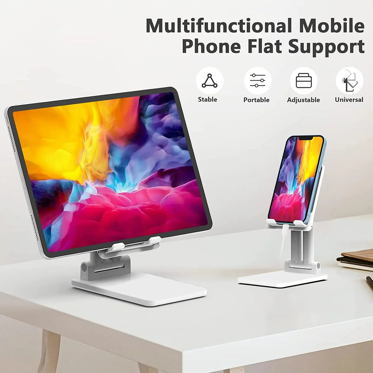 for Phone Cute mobile Double Anti-Slip Foldable Phone Holder Desk Rod Cell Tablet Phone Stand Stand Compatible