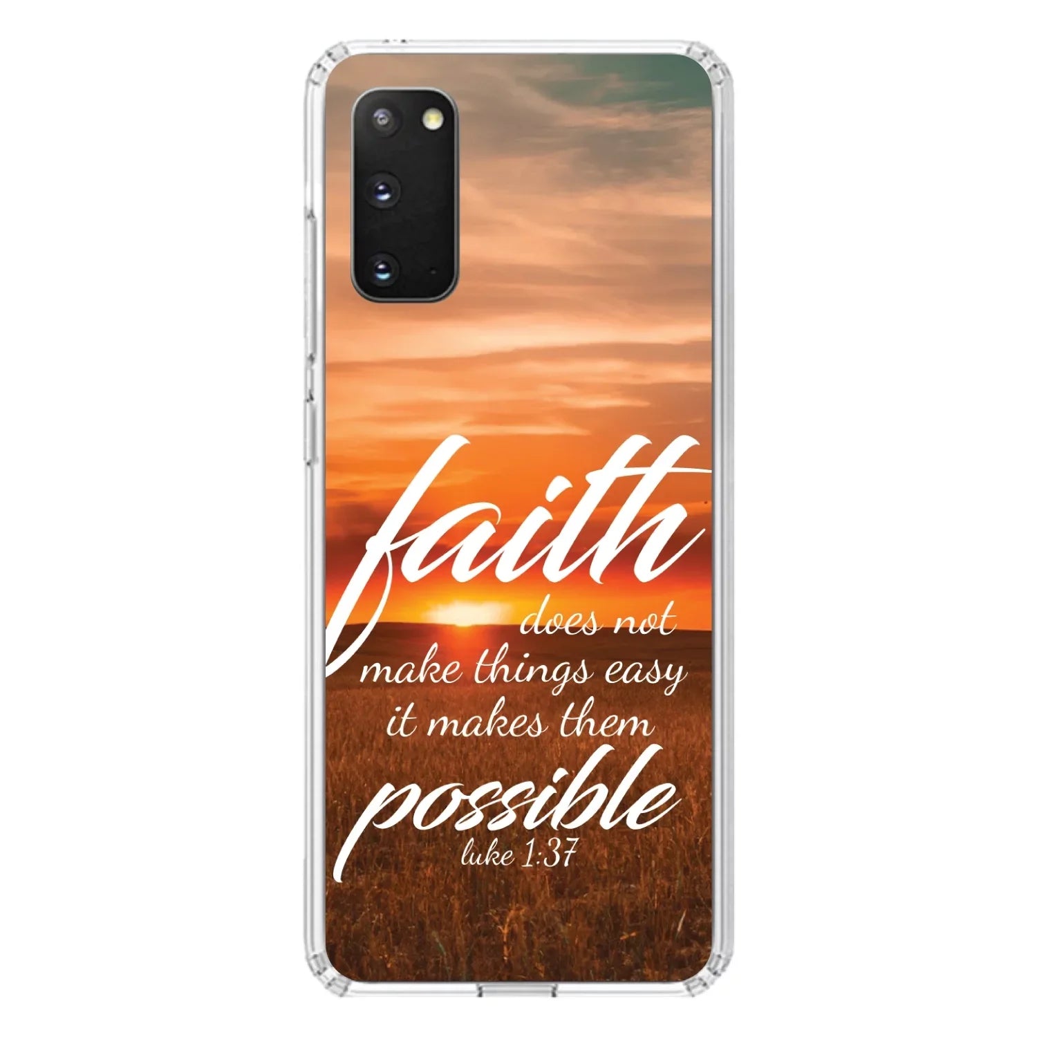 '- Case Not Tempered DistinctInk Shockproof Bumper, 5G Back, - Faith / Luke S20 Hybrid Galaxy Makes Make Possible Protector Glass (6.7" Does TPU for Acrylic 1:37 - Clear Screen PLUS Easy Screen)