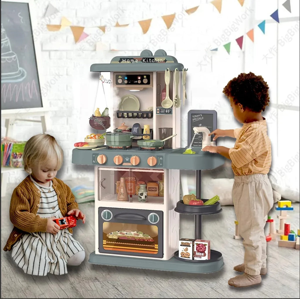 Play Lights Toddlers for Kitchen and Realistic Spray with 28.3" 43 Sounds Kitchen Christmas PayUSD Kids Girls Toy Toys Pcs for Birthday, Simulation Pretend Playset Kids Green with of Boys Play Set