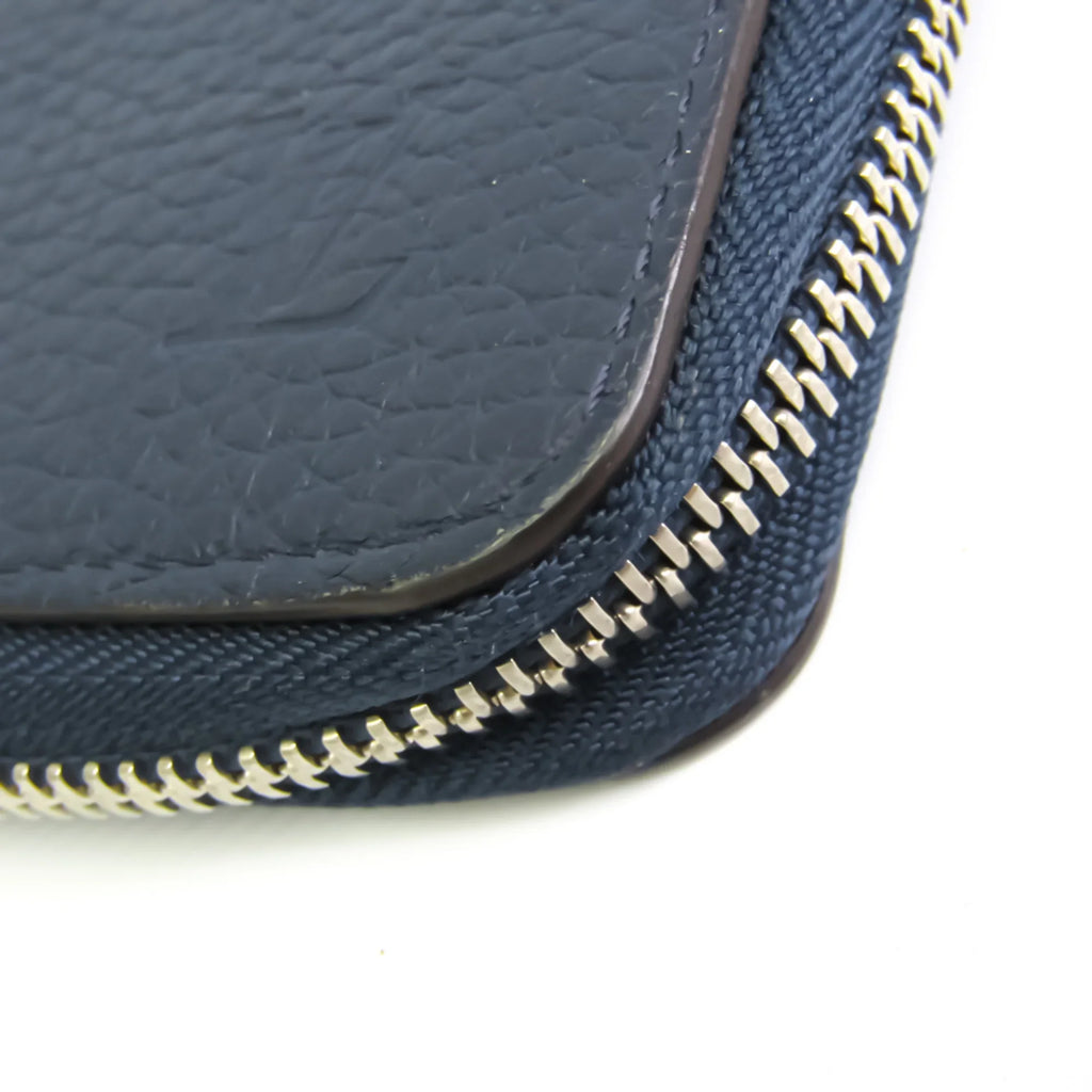 Vertical Louis Zippy Taurillon Leather (bi-fold) Wallet Long Vuitton Wallet Unisex Taurillon Navy M58823 (Good) Pre-Owned
