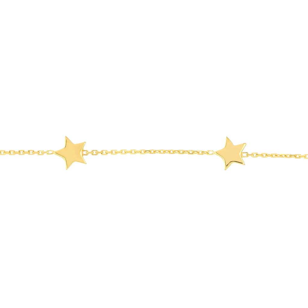 Adj. 14K Gold Women Star Yellow - Stationed 7.25" 6
