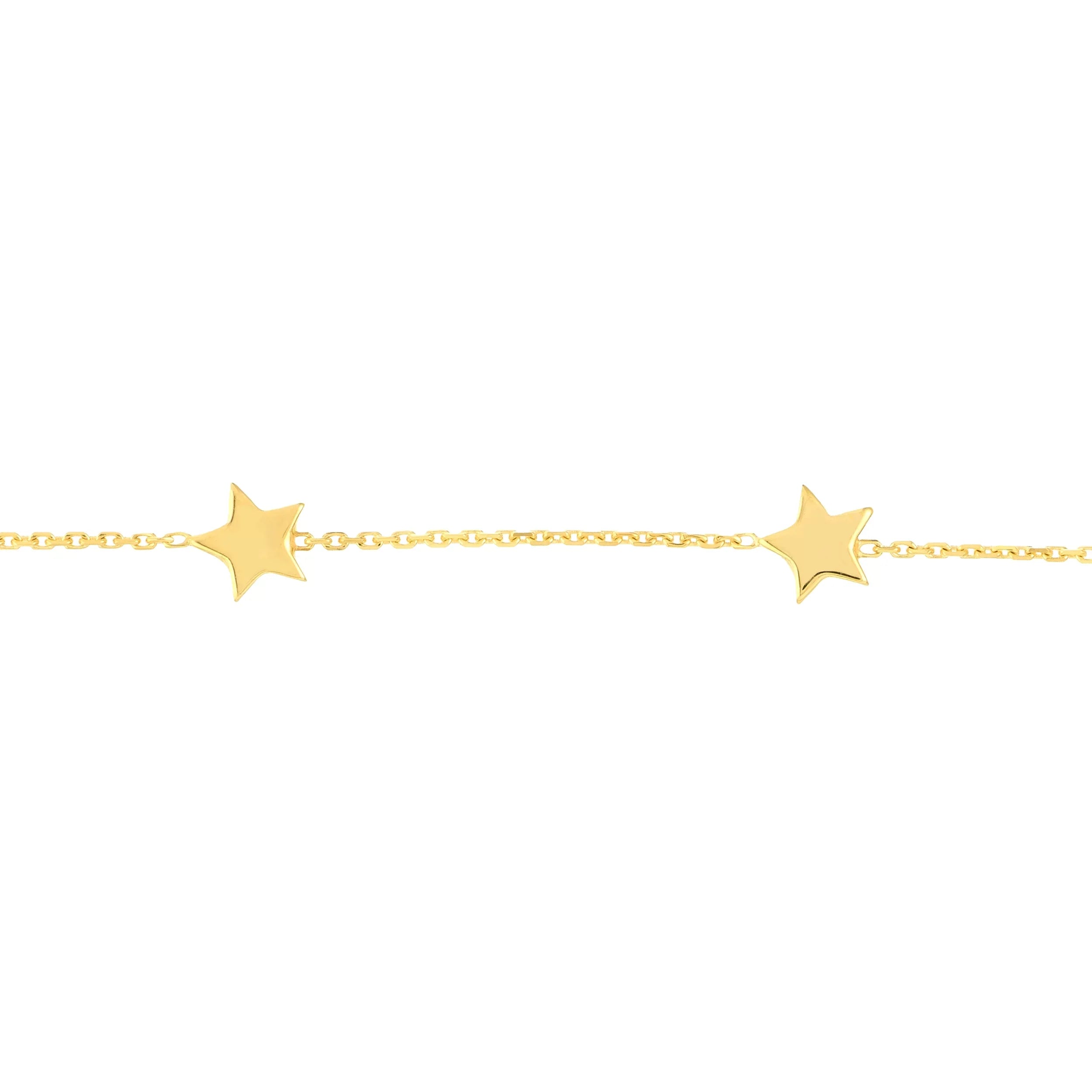 Adj. 14K Gold Women Star Yellow - Stationed 7.25" 6