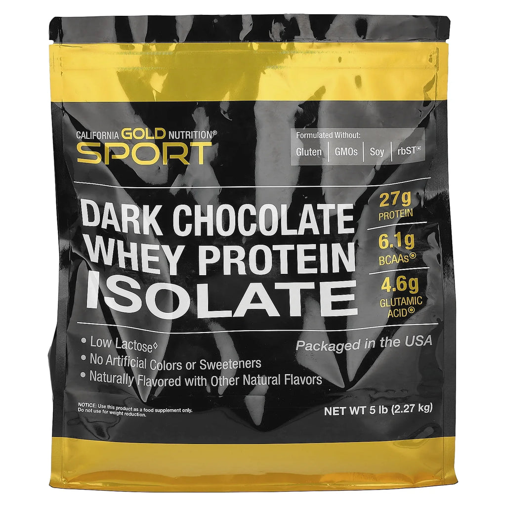 SPORT - lbs 5 Chocolate Nutrition Dark Protein Isolate, Gold California Whey (2.27 kg)