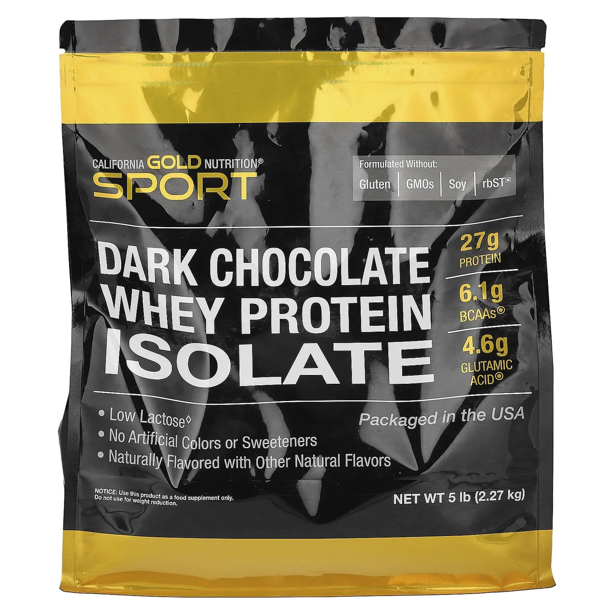SPORT - lbs 5 Chocolate Nutrition Dark Protein Isolate, Gold California Whey (2.27 kg)