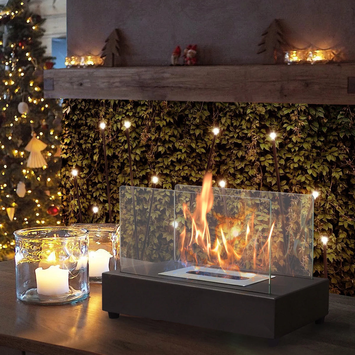 x 13.98''L Ventless Flame Outdoor W Ethanol 7.1'' Bio x Fireplace Guard Tabletop 8''H Metal Skypatio with