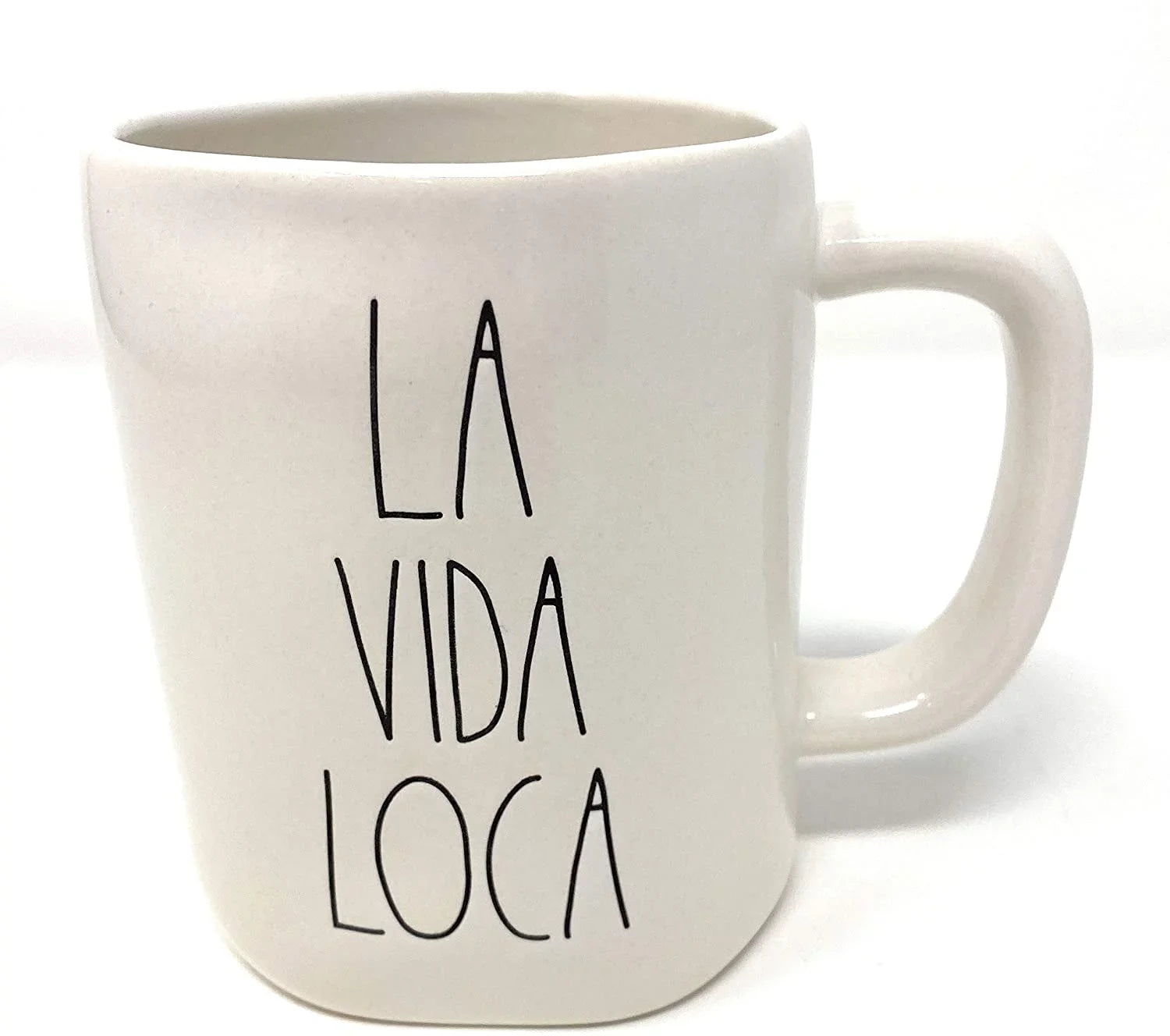 VIDA White Rae Black Ceramic Dunn LA LL Mug with LOCA