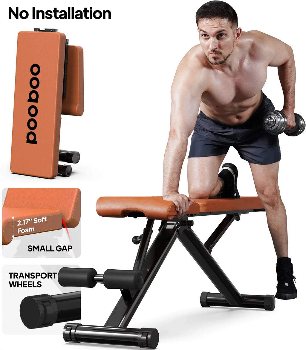 Bench POOBOO 5 Layer gym Structure Adjustable Training lbs Capacity and 800 Folding Workout bench bench Thickened Incline Weight Home for incline Indoor