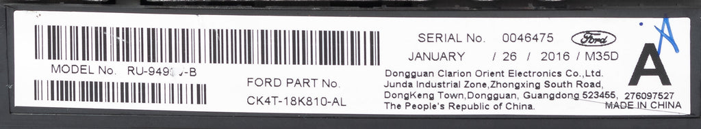 Control Transit CK4T-18K810-AK Radio 250 Panel Ford (Refurbished) 150 2016-2019 350 Restored Climate
