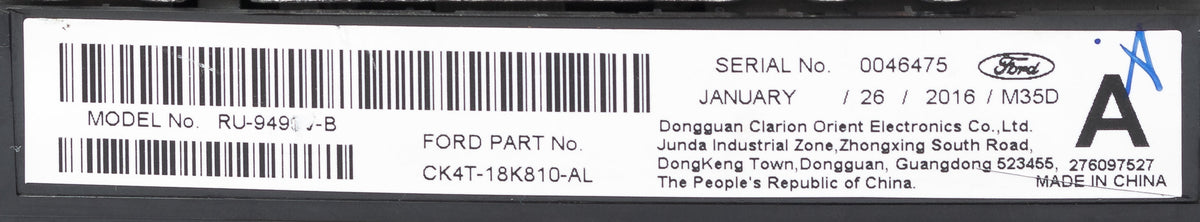 Control Transit CK4T-18K810-AK Radio 250 Panel Ford (Refurbished) 150 2016-2019 350 Restored Climate