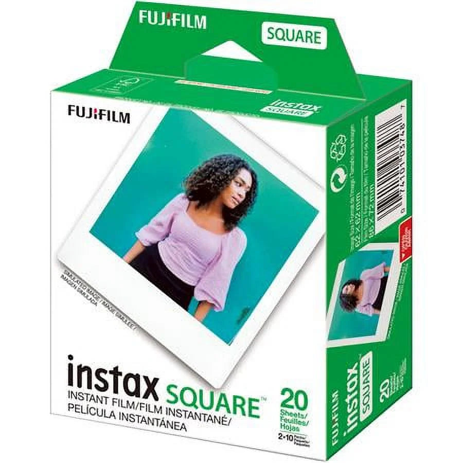 Instant and Blue Camera Film SQ1 Glacier Camera, Film + instax SQUARE Bag