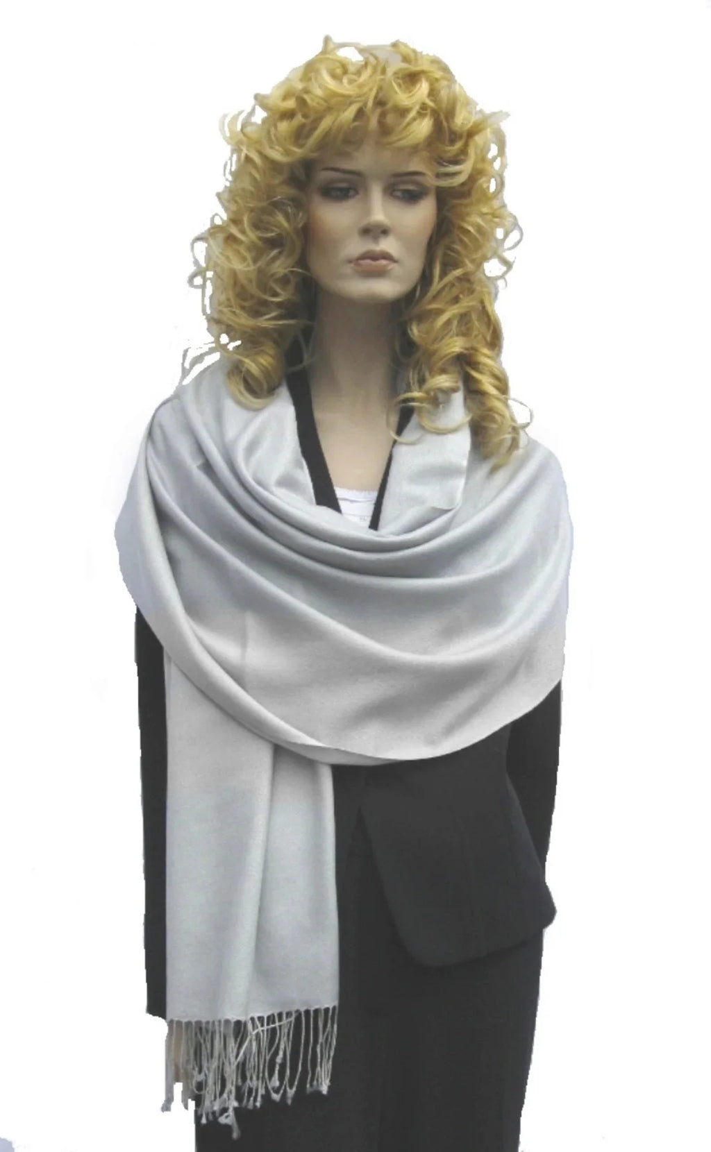 Grey) Shawl/Cashmere/Cashmere Scarf/Scarves/Shawl/Shawls/Stole/Wrap/Pashmina (Silver Scarf/Pashmina Scarf/Wool/Silk