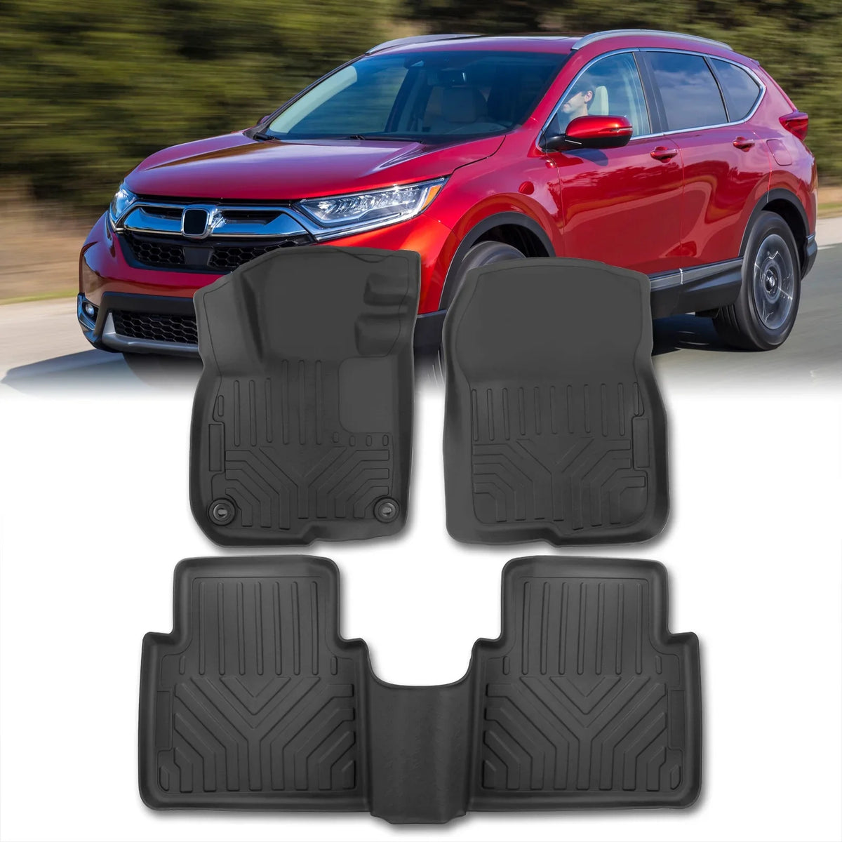 20 2017 17 2018 Season AJP Floor Liner 18 RW 3-Piece For 2019 Guard CRV RT Front 2020 SUV Honda TPE All CR-V Weather Rear Mats 21 22 2021 Proof Rubber Distributors 2022 Compatible/Replacement 19 Set