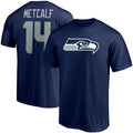 Navy DK Player Men's Number Seahawks Fanatics & Metcalf Icon Branded Seattle T-Shirt Name College