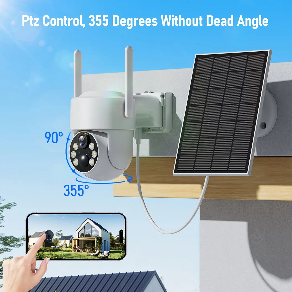 Toguard Camera SC21 Camera PTZ Solar Wireless 2K/4MP Dome Security Outdoor WiFi