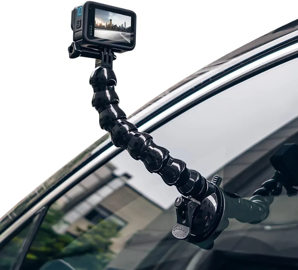 Suction 9/8/7/6/5 with Gopro 10 Black,Hero Black,DJI Flexible Car Compatible Mount Hero Cup Gooseneck Camera