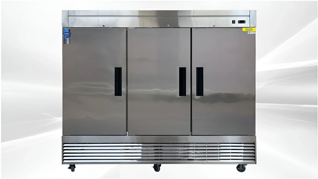 Cu. Commercial ft. Three Stainless Door Upright Refrigerator in. in Steel 83 64.8 Reach-In