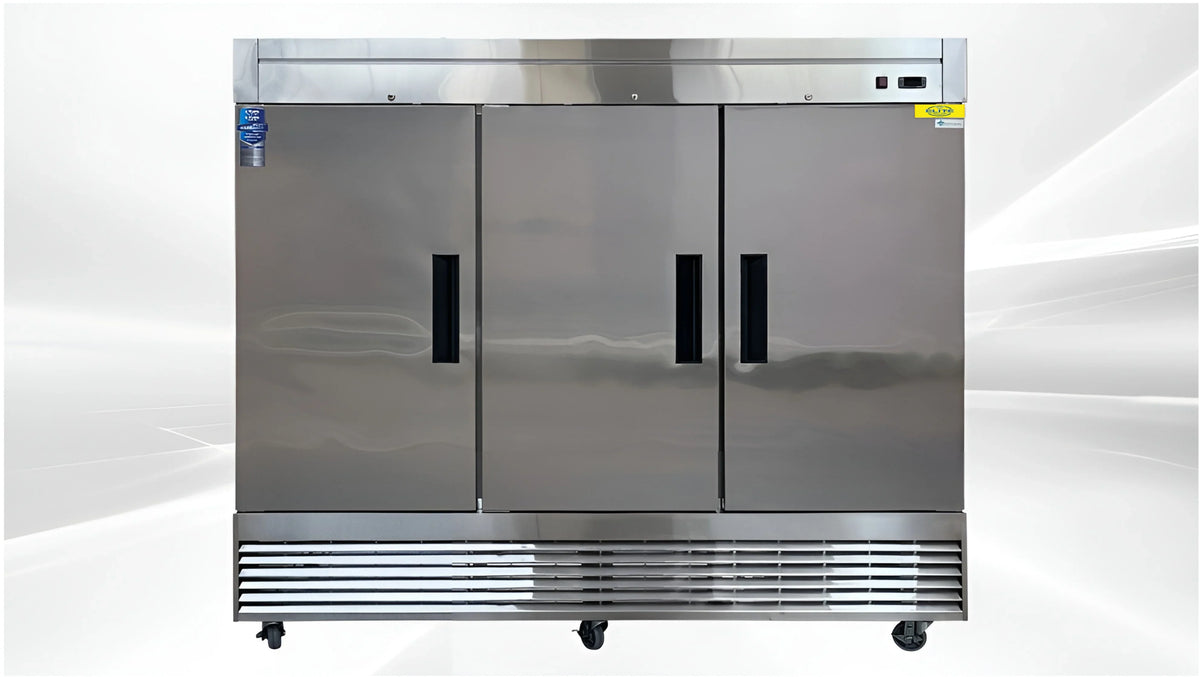 Cu. Commercial ft. Three Stainless Door Upright Refrigerator in. in Steel 83 64.8 Reach-In