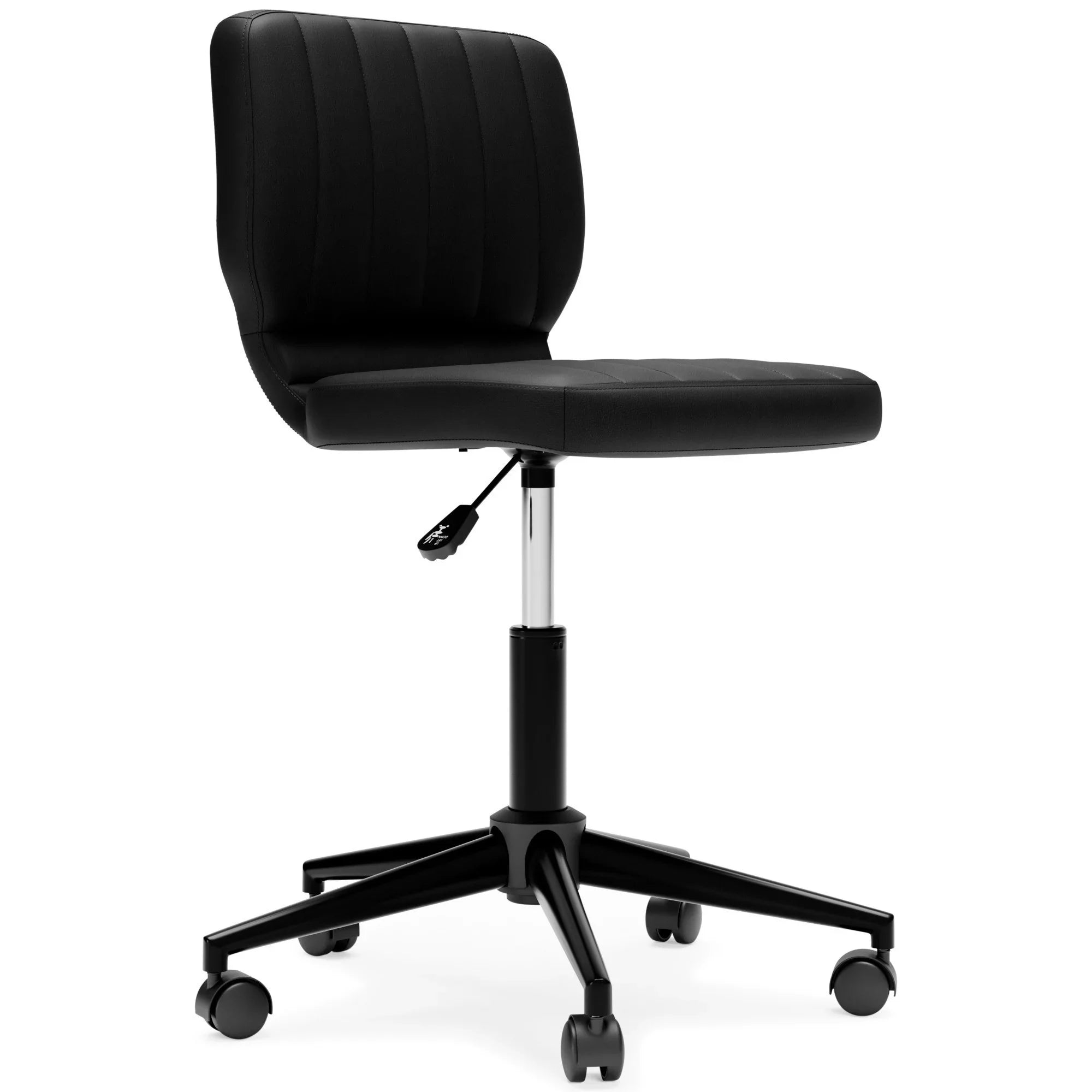 Modern Office Leather, Faux Tufted, Sara Chair, Black Swivel 18 Chanel Inch