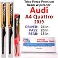 2019 Wiper w/Rear Wipers Audi of 3) (Set Performance Quattro Beam A4