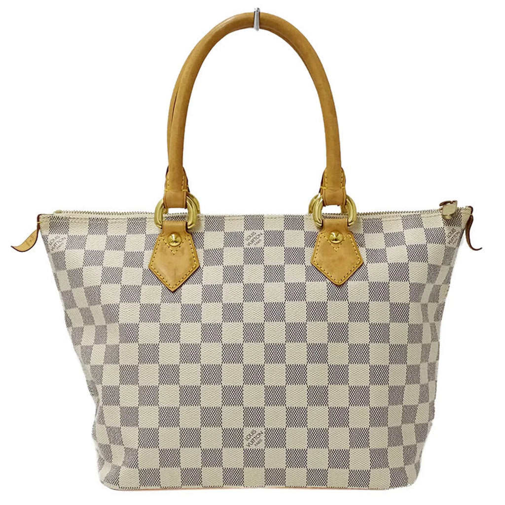 Bag Tote Vuitton VUITTON Azul Handbag PM Louis Saleya Damier N51186 LOUIS White Ladies Authenticated Gray Used