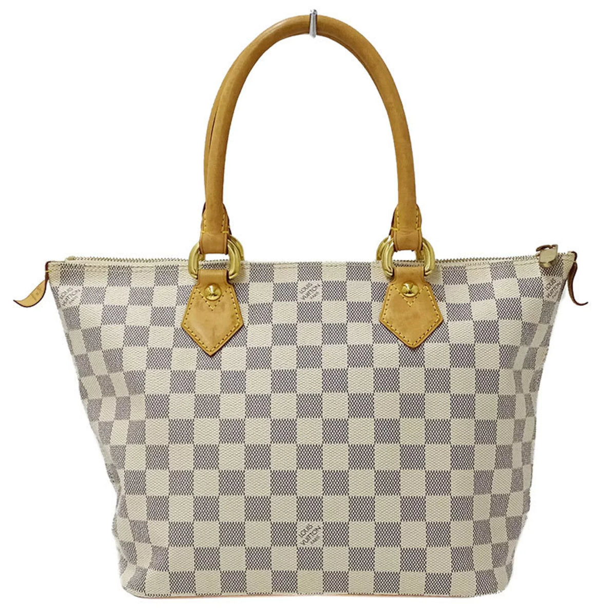 Bag Tote Vuitton VUITTON Azul Handbag PM Louis Saleya Damier N51186 LOUIS White Ladies Authenticated Gray Used