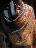 Brocade Red Black Vintage Wrap Pashmina Paisley Scarf