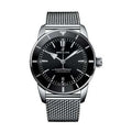 Breitling II Men's Stainless AB2030121B1A1 Heritage Steel Mesh Black Dial Superocean Watch
