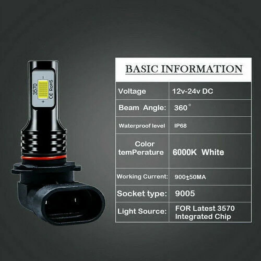 LED Bulbs Super Lights Headlights 2000-2006 Tahoe Bright white For 2000 Kit 2001 2002 1999 6000K 6X Silverado Chevy