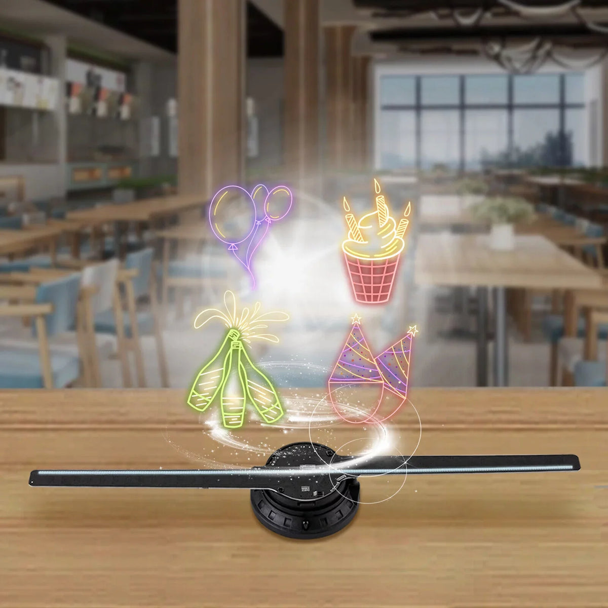 Projector Cafe Bar Effect Hologram Fan Decor 3D Club MIDUO