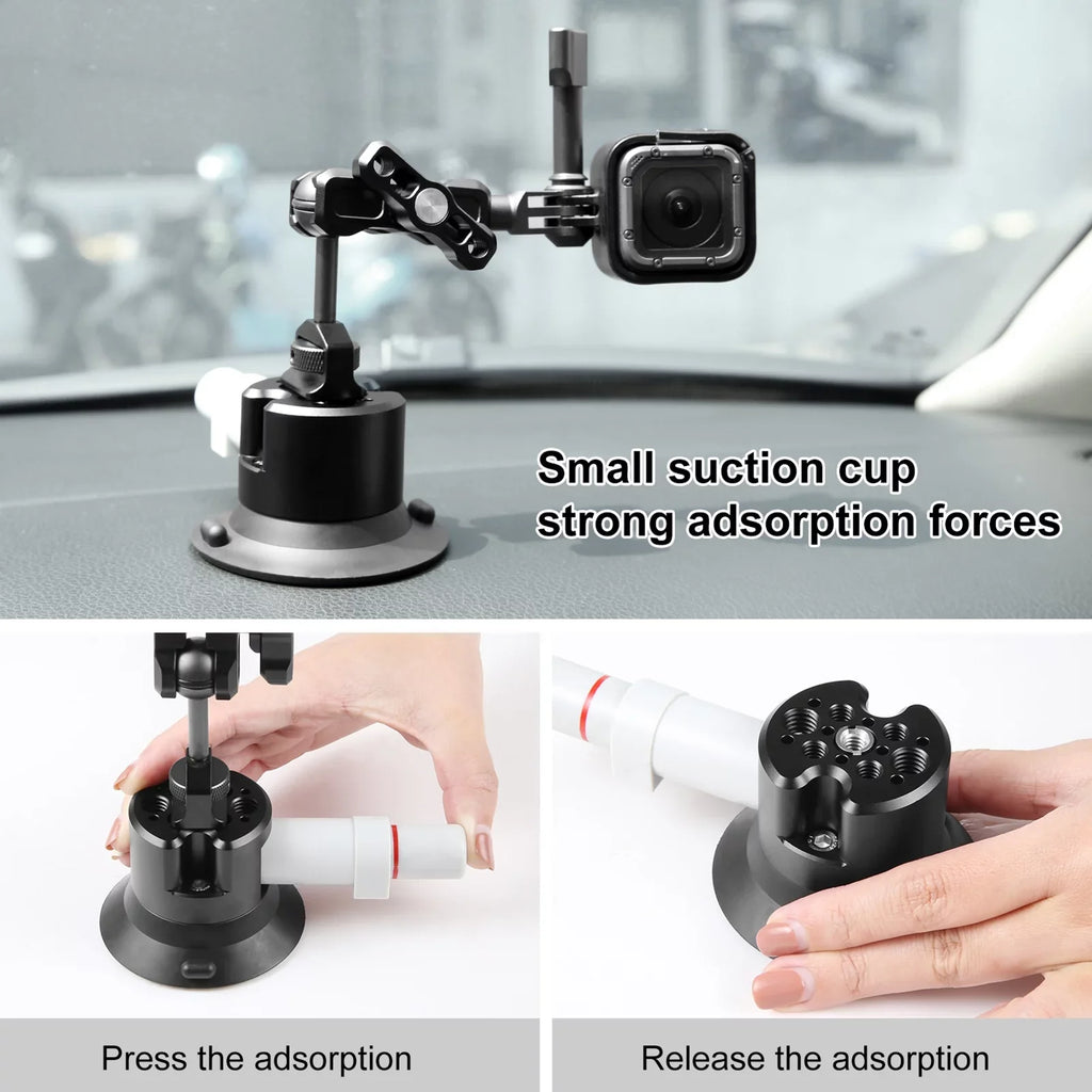 GoPro Suction for Dual Camera Cup Action Rotatable Action Mount Bracket for Ballheads Suction Hero Replacement Camera 3/2 360° PU845B PULUZ Osmo Mount 11/10/9/8,