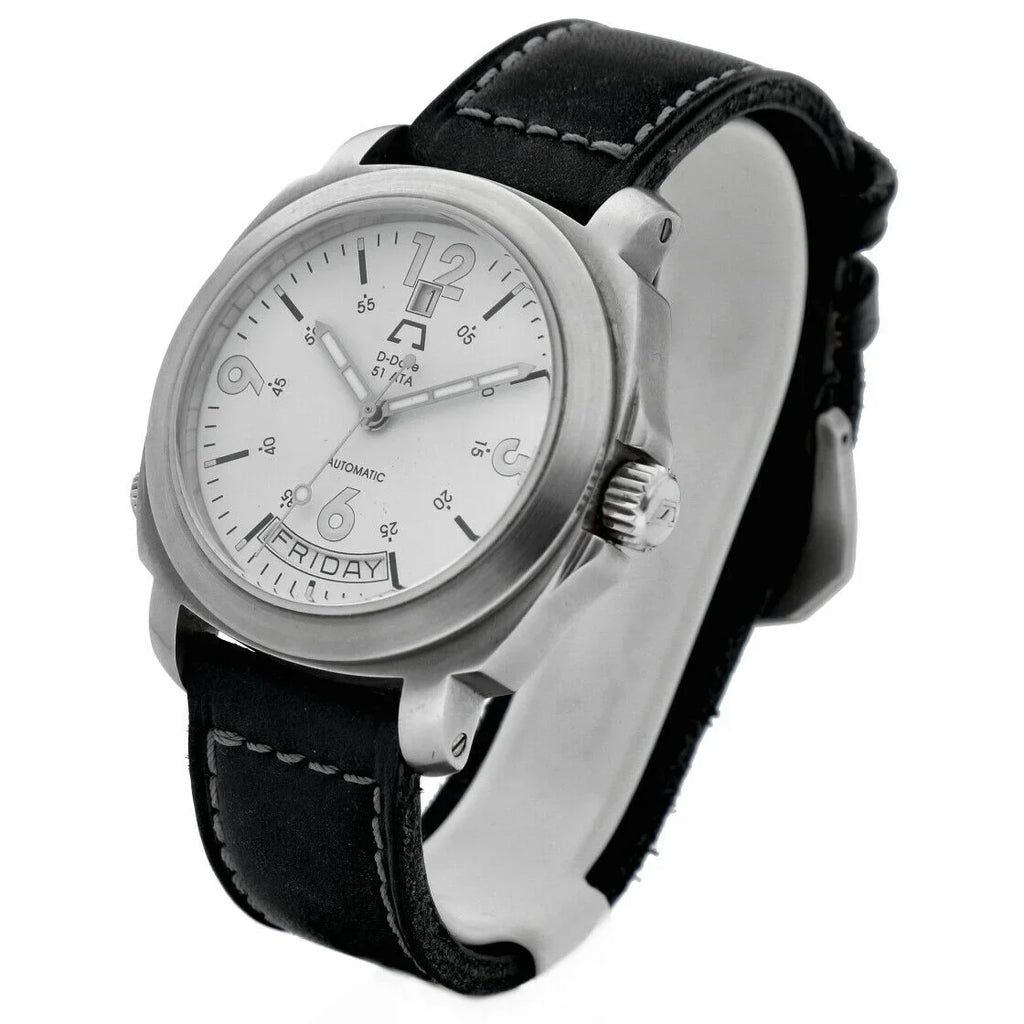 Ivory 43mm Anonimo Watch 51ETA Day Men's 2006 D-Date Dial Leather Date Automatic