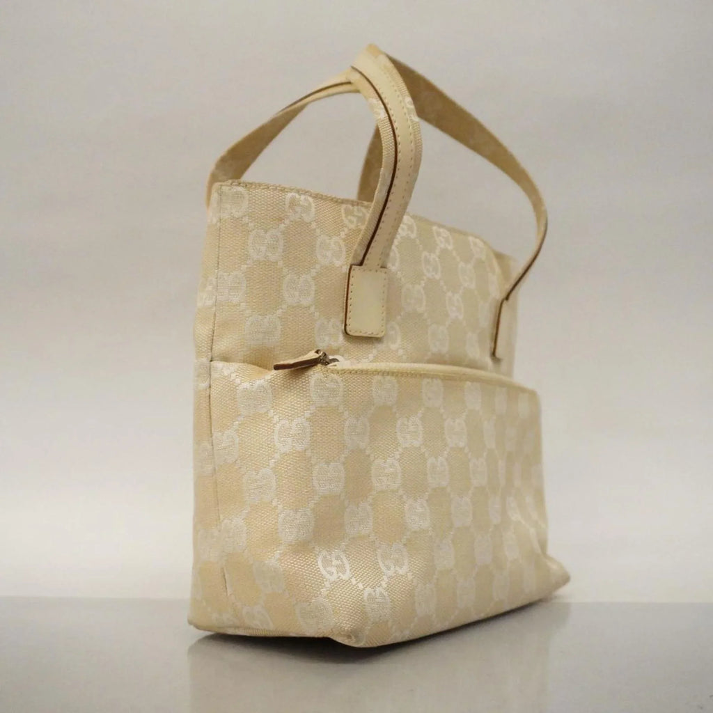 Women's (Good) Ivory Gucci GG 1079 Leather Handbag 002 Pre-Owned Canvas