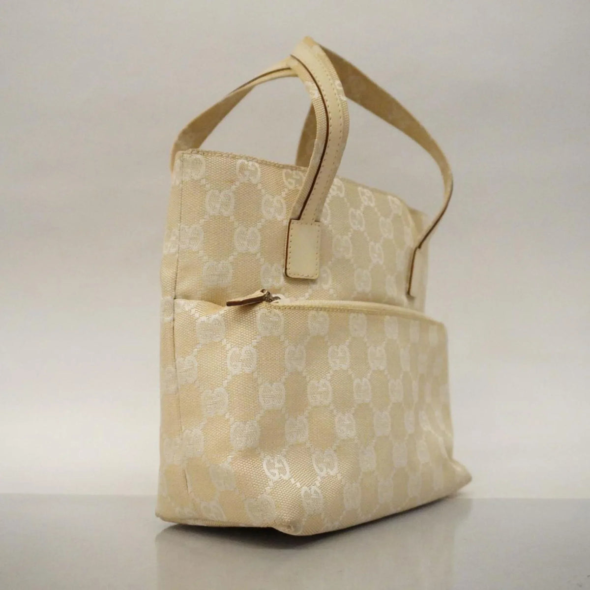 Women's (Good) Ivory Gucci GG 1079 Leather Handbag 002 Pre-Owned Canvas