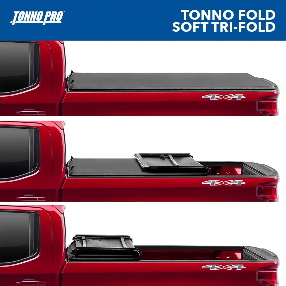 6' | Dodge Soft | Fold, (76.3") Cover Folding Pro Bed 4" Bed 42-210 | Fits Tonno Ram 2021 1500/2500/3500 Tonneau Truck - 2019 Tonno