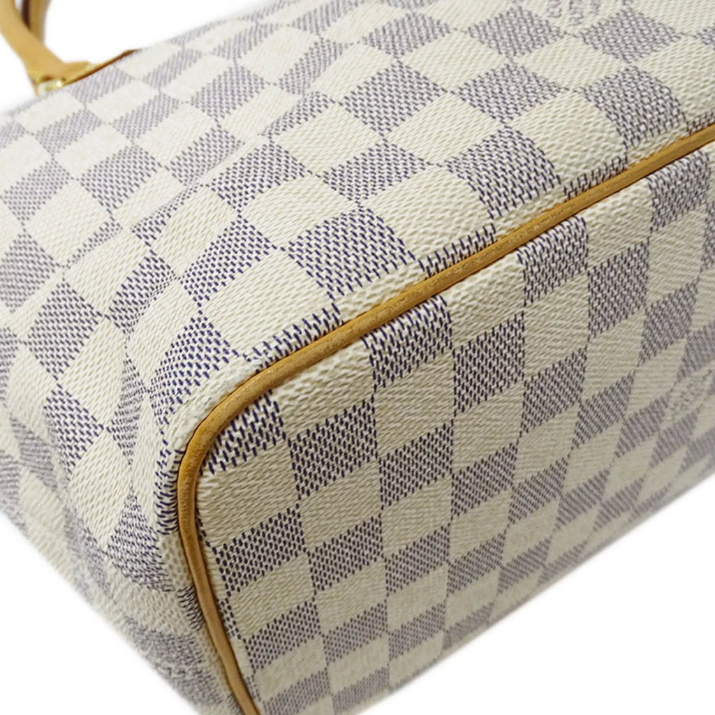 Bag Tote Vuitton VUITTON Azul Handbag PM Louis Saleya Damier N51186 LOUIS White Ladies Authenticated Gray Used