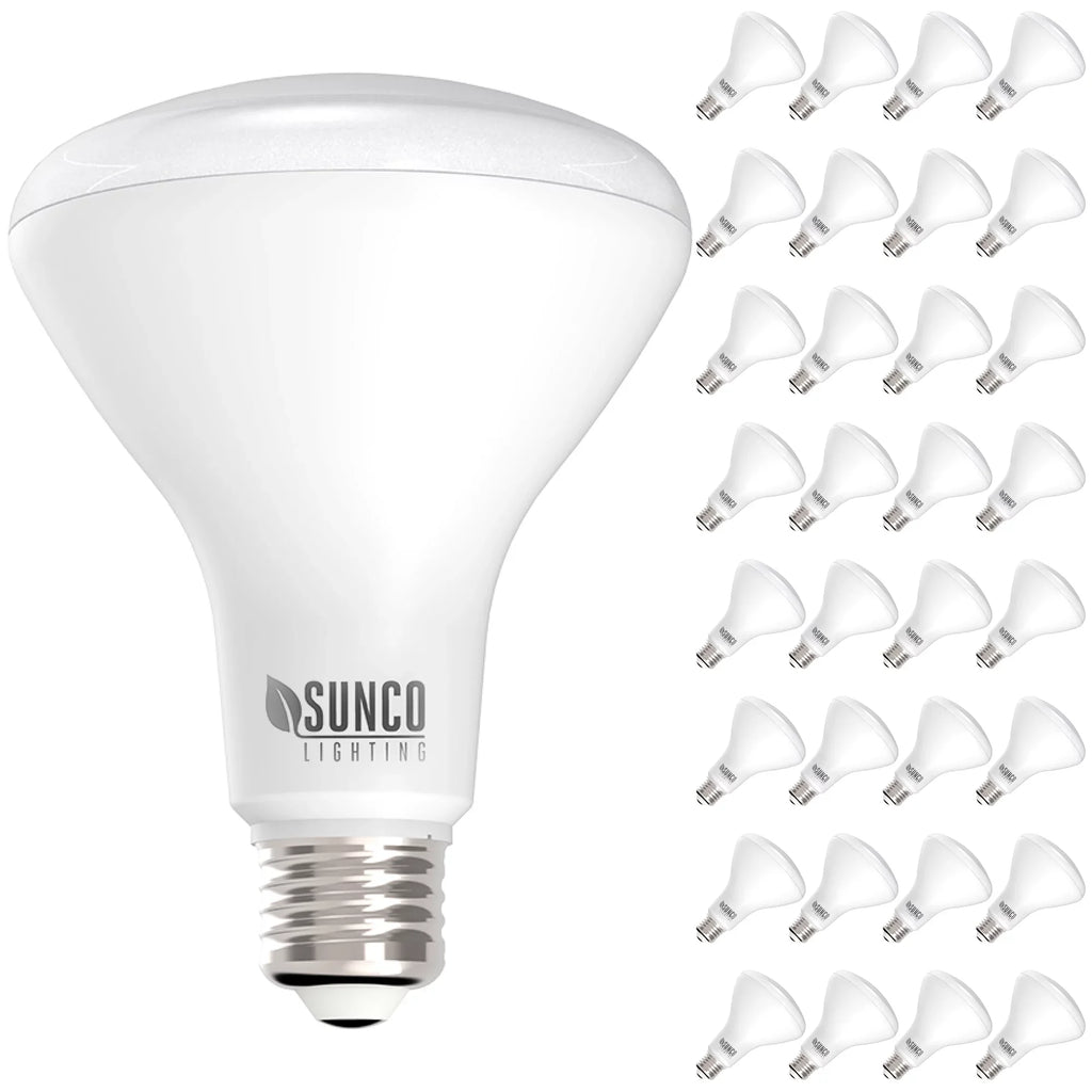 LED Dimmable, Bulb, 5" Star & 32 Base, - LM, BR30 6" for 850 or 11W=65W, Sunco White, Indoor Pack E26 Cans 3000K Warm Flood UL Lighting Light Energy