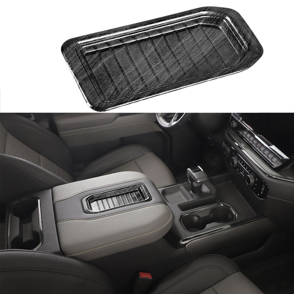 Cover Chevy Suburban Fit Black SIERRA Wood Box Storage Silverado Center Trim Grain Tahoe 2021 2019 For 2020 2022 Armrest
