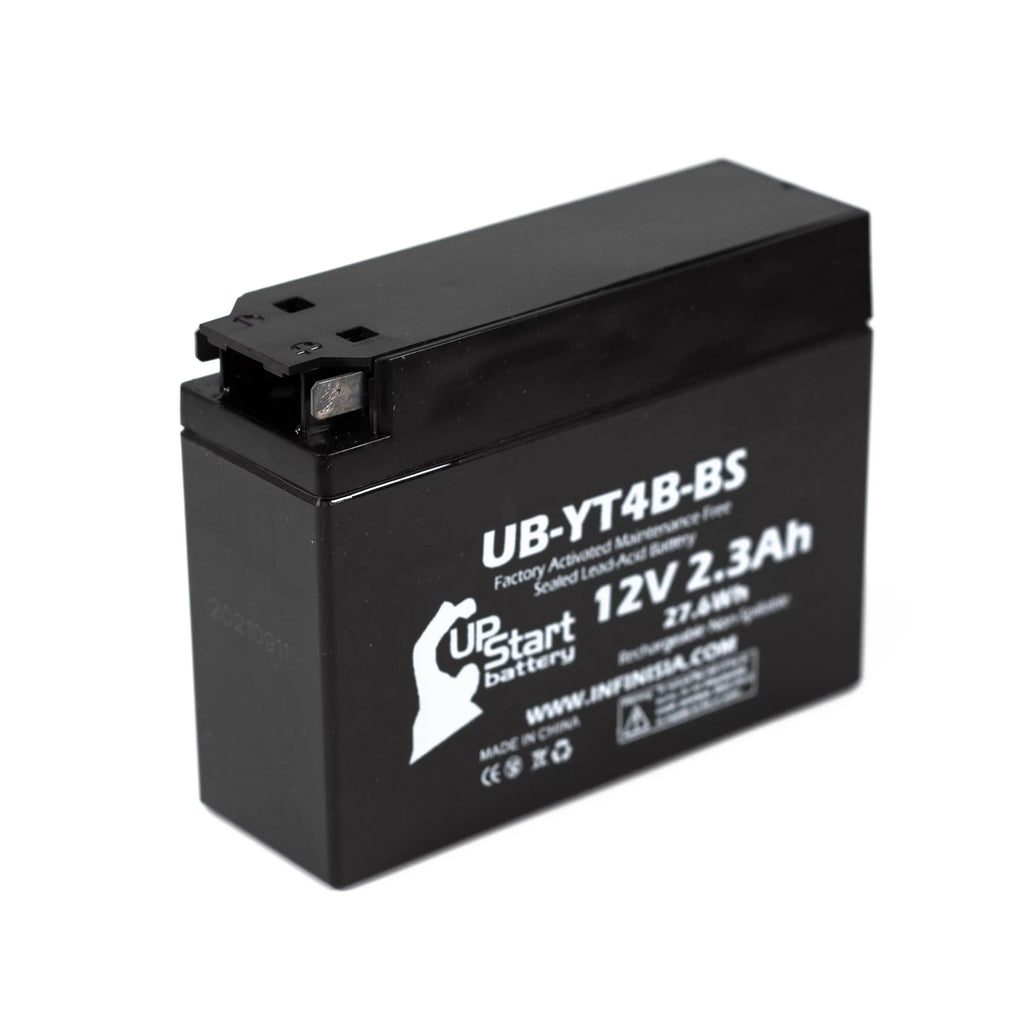 Factory SR400 2010 Yamaha Activated, (FI) Battery 4-Pack for Battery Replacement UB-YT4B-BS Free, 12V, 400CC - UpStart Motorcycle 2.3Ah, Maintenance